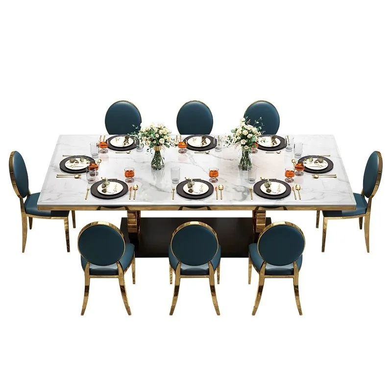 

Marble dining chair combination set household rectangular post-modern simple light luxury small apartment hotel meal