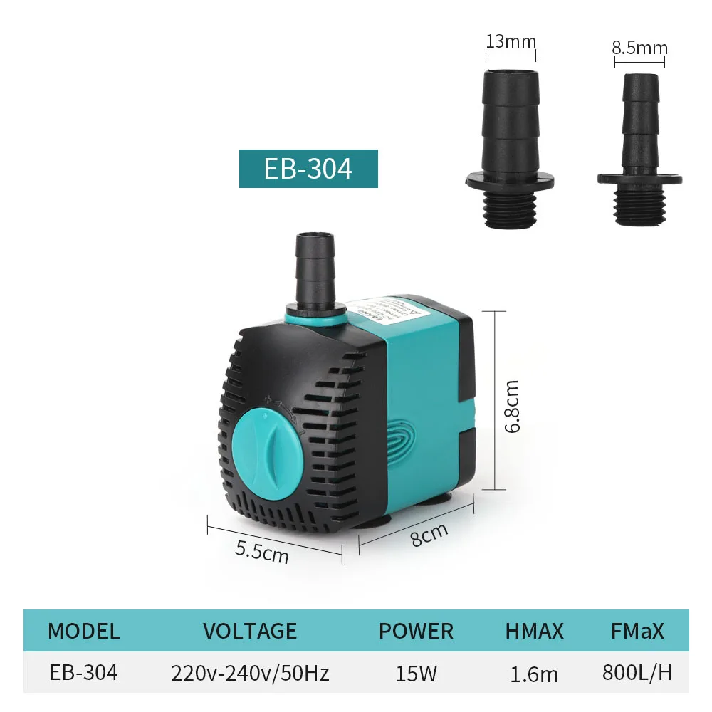 Aquarium Fontein Energiebesparende Aquariumpomp Ultrastille Filter Visvijver EU Plug 3/10/25/35/50/60W Dompelpomp - afbeelding 1