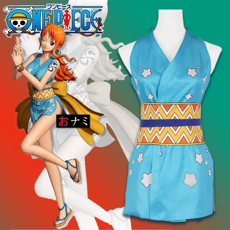 

Anime Cosplay Nami Costume For Girls Women Fancy Role Party Dress Wig Carnival Performance