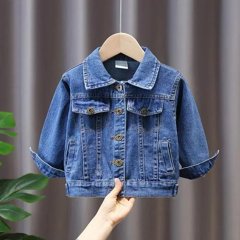 

Boys and Girl Denim Jacket Spring and Autumn Children's Casual Jeans Clothes Little Girl Baby Denim Coat