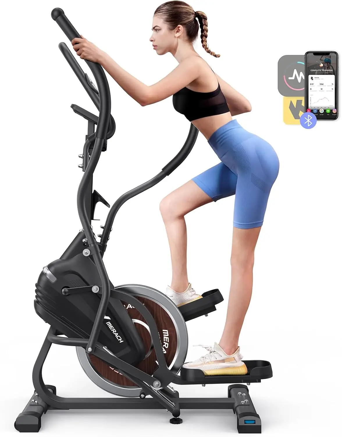 Elliptical Machines for Home, 3 in 1 Cardio Climber Stepping Elliptical Machine with   Compact Elliptical