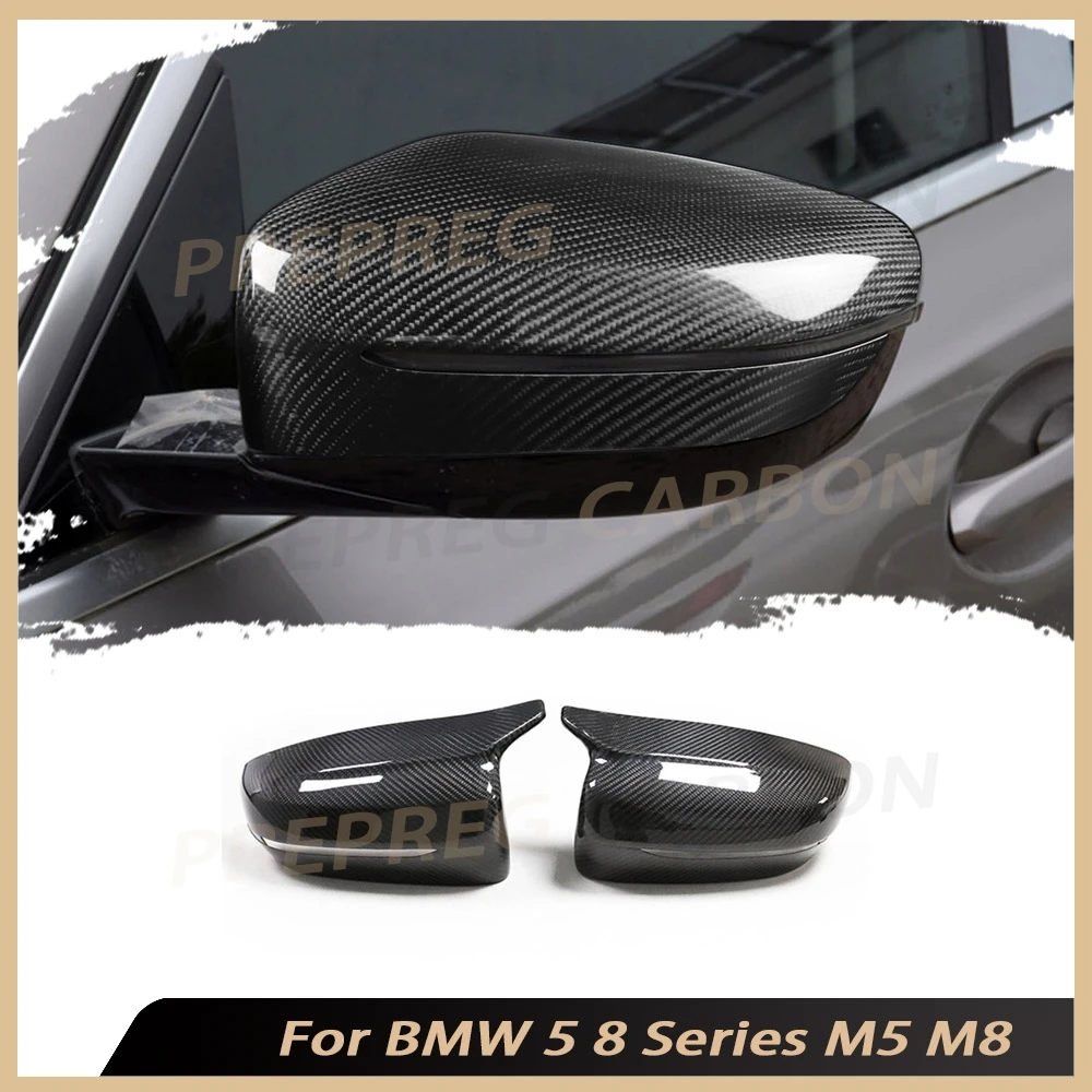 

Prepreg Dry Carbon Material Mirror Cover for BMW 5 8 Series F90 M5 F91 F92 M8 2018 UP Add on style