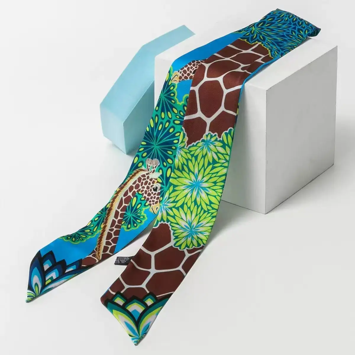 90*5 سنتيمتر غاسل الأوروبية والأمريكية الكلاسيكية الزرافة الإناث حك وشاح حريري التفاف حقيبة مقبض الشريط عقال الحرير الصغيرة #5