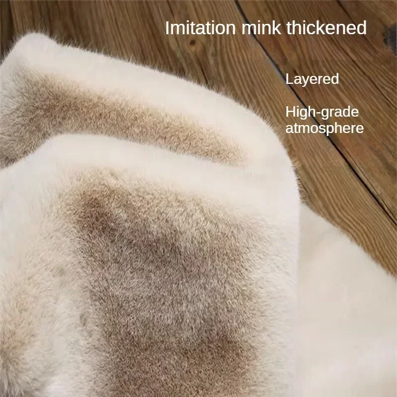 

Thickened Faux Fur Fabric By The Meter for Coat Clothes Blanket Sewing Imitation Mink Hair High-end Textile Soft and Comfortable