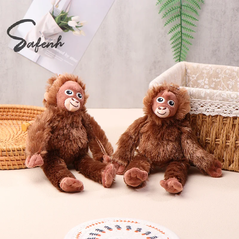 Cartoon Gorilla Plush Toy Chimpanzees Monkey Pendant Soft Stuffed Doll Keychain Backpack Car Bag Key Ring Decor Kid Gift