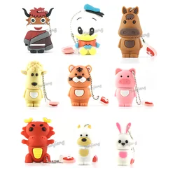 Usb Flash Drive 128gb 256gb 512gb Pendrive 4gb 8gb 16gb 32gb 64gb Pen Drive Cattle Sheep Loong Duck Tiger Pig Memoria Usb Stick