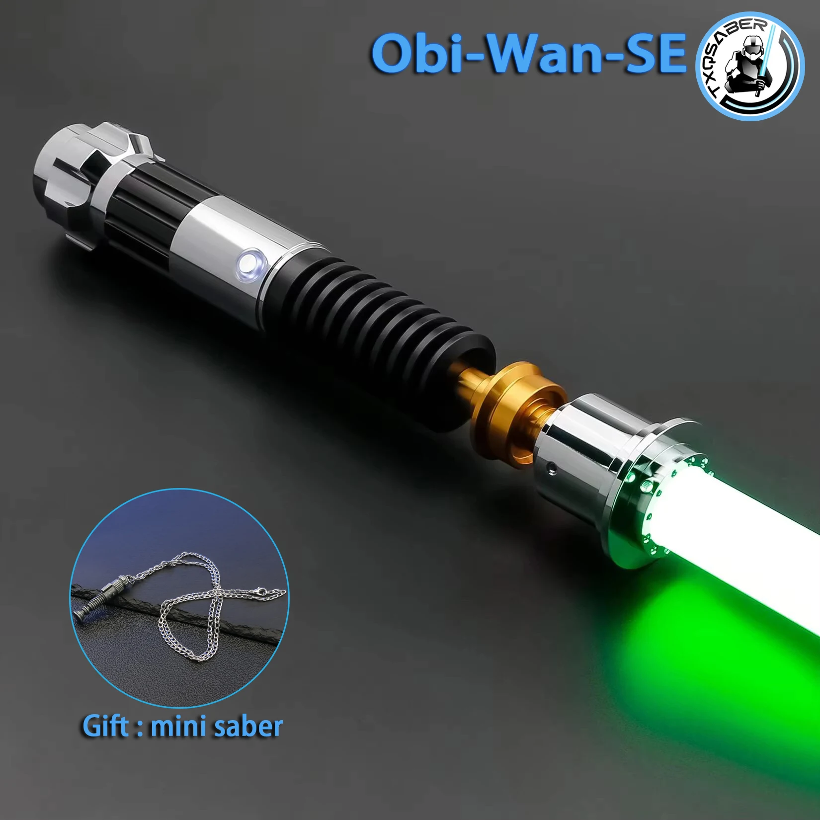 

Лазерный меч Obi-Wan SE TXQSTUDIO RGB NoePixel с плавным движением, металлической рукоятью, управлением по Bluetooth, изменением цвета, для косплея, FOC