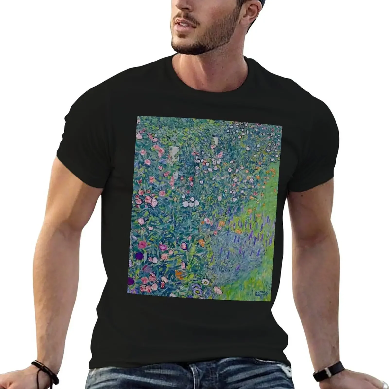 

Italian Garden by Gustav Klimt - Art Nouveau Symbolism T-Shirt boys whites Aesthetic clothing vintage blacks mens tall t shirts