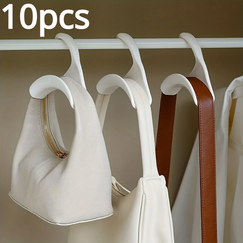 10pcs Widen Multipurpose Hangers Connection Hook Space Saving Hat Silk Scarf Shawls Handbag Hanging Rack Wardrobe Organizer