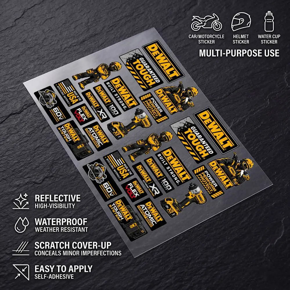 D-dEwAlT-T All Purpose Reflective Waterproof Scratch Blocker Decal Car Bike Helmet Cup Refrigerator Decorative Stickers