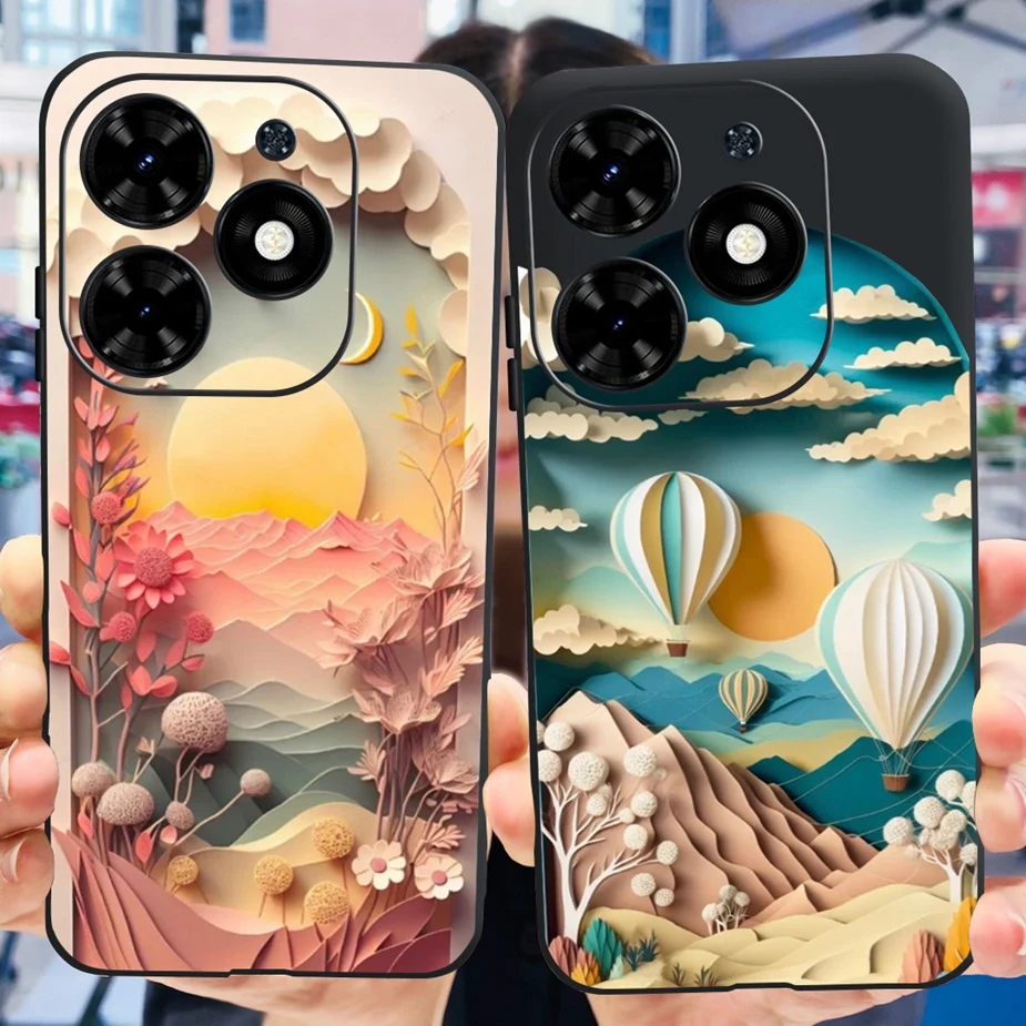 For Tecno Spark Go 2024 Case BG6 Luxury Astronaut Cartoon Painted Cover 6.6\'\' Soft Silicone Cases For Tecno Spark Go 2024 Fundas