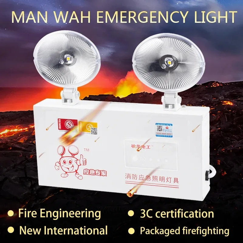 Imagem -02 - Fire Emergency Light Dual Head Engenharia Garage Lamp Oficina Led Lamp Luzes de Fábrica 220v ac 50hz 60hz