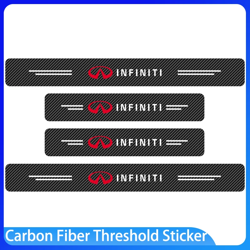 

4pcs Carbon Fiber Threshold Sticker for Cars Pedal Protection Sticker for Infiniti Q50 FX35 Q30 G37 Q70 QX70 G35 Q60 Accessories