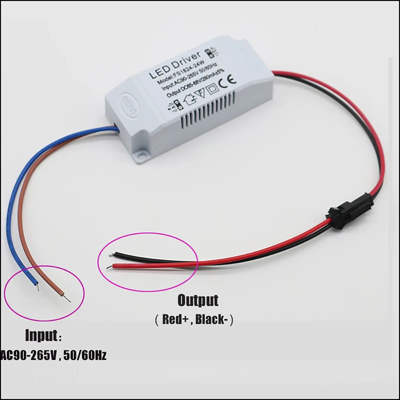 LED Power Supply 1W-24W 240-280mA Driver Adapter With SM Or DC Plug AC90-265V Lighting Transformer For LED Panel Light Downlight