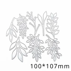 Daun Cantik Dies Pemotong Logam Stensil Die Cut Perangko Kerajinan Buku Tempel Kartu Kertas Album DIY Embossing Die 8 stempel dan cetakan penjualan terbaik - №