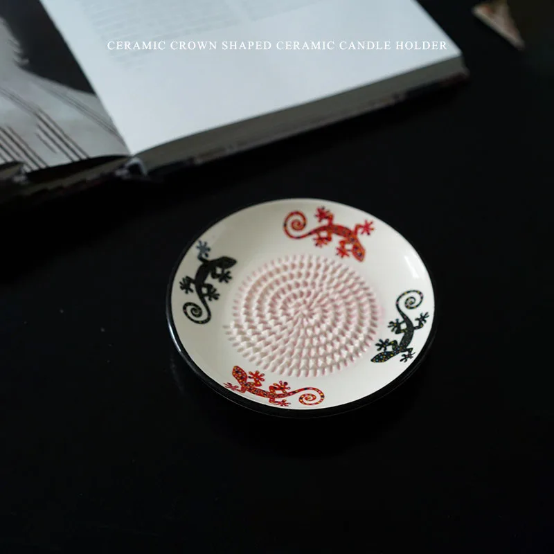 Nordic Gecko Ceramic Garlic Plate Ornaments Living Room Kitchen Dining Table Jewelry Ring Seasoning Plate Crafts Home Decoration