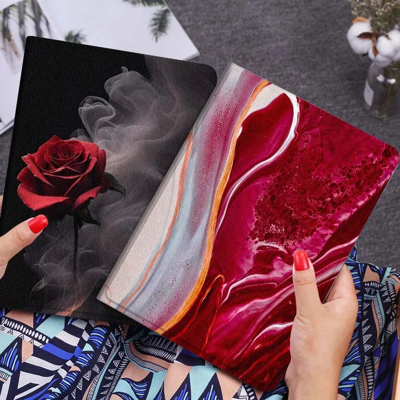 

Red Abstract Swirl Pattern Gift Tablet Case For Huawei Honor MatePad MediaPad Air 5 6 7 11 V6 V7 V8 V9 X9 X8 T10 T10s C5e T5