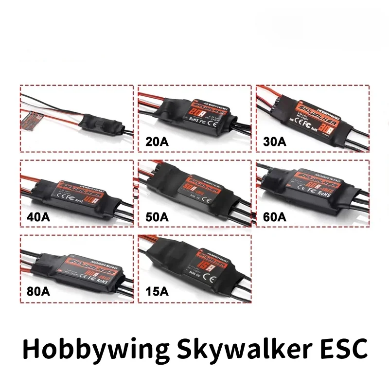 HobbyOO- Contrôleur de vitesse électrique Skywalker Esc, contrôle Ubec pour avion quadrirotor Rc FPV, 15A, 20A, 30A, 40A, 50A, 60A, 80A