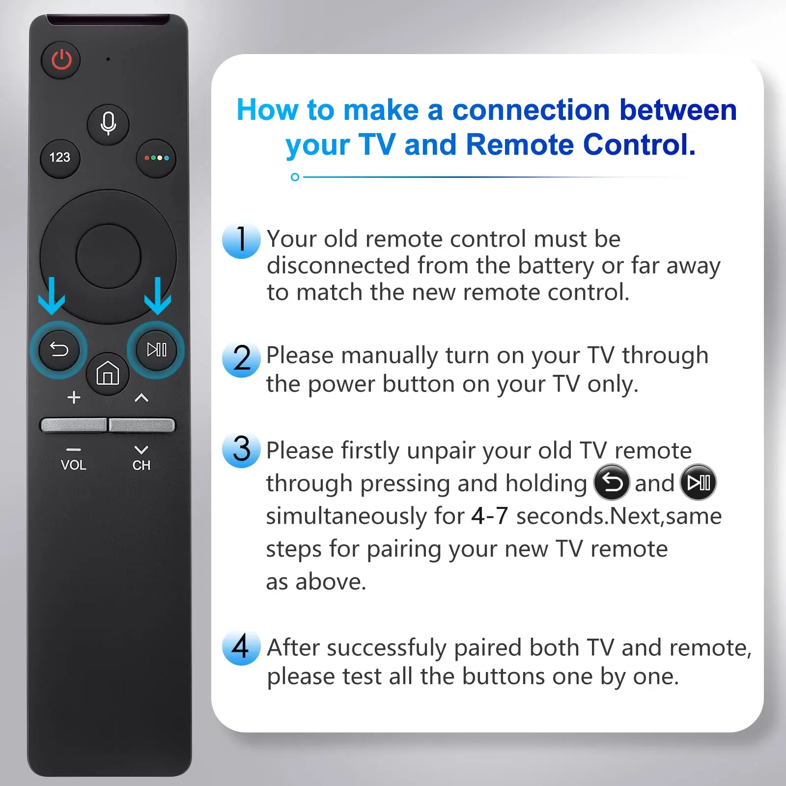 Replacement Remote Control for Samsung Smart TV BN59-01266A Universal Voice Remote Control for All Samsung Voice Function TVs