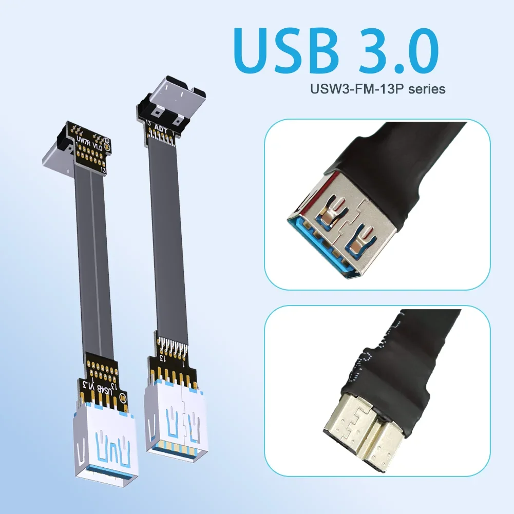 FPV Micro USB 3.0 Male/Female Thin Flat Ribbon Cable USB-A Female to Micro B Male Data Cord GPS Raspberry Pi SLR Handheld Gimbal