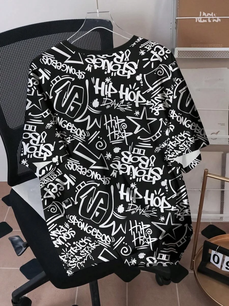 2026 Neues Trendiges SpongeBob Schwammkopf Graffiti T-Shirt, Atmungsaktive Kinder- und Erwachsenenkleidung für Männer und Frauen, Eltern-Kind-Outfit – Detail 9