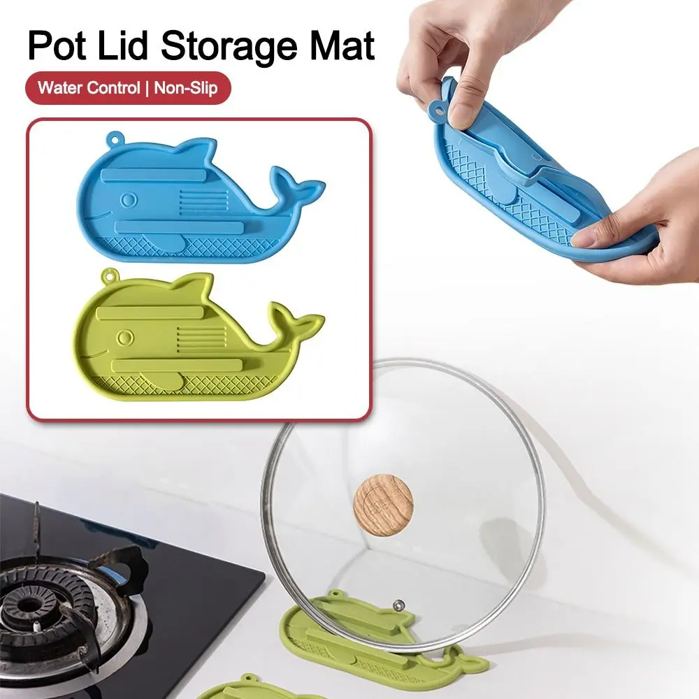 Washable Pot Lid Storage Mat Countertop Protector Multifunctional Silicone Pot Cover Placer Faucet Draining Mat Non-slip