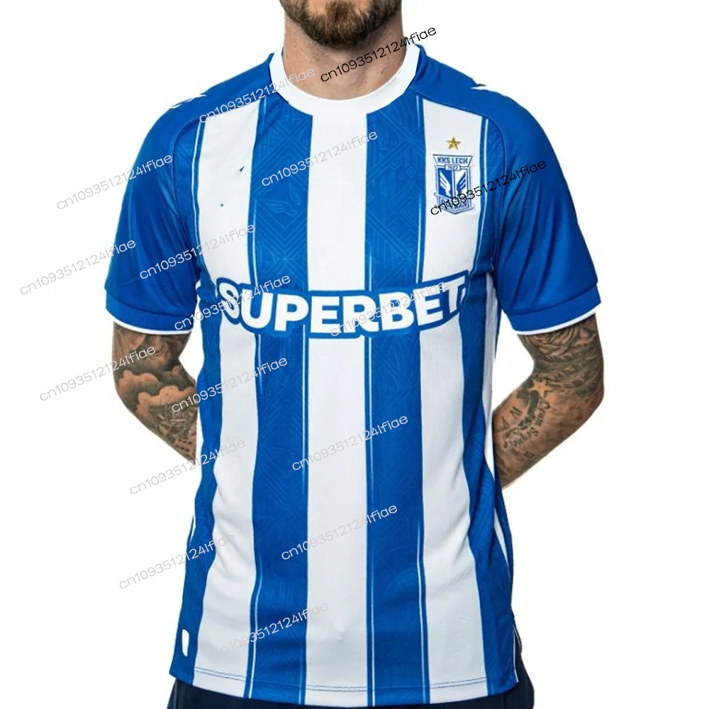 camiseta-de-futebol-masculina-de-secagem-rapida-nova-chegada-26-27-camisa-de-jogo-do-lech-poznań-kit-especial-de-futebol-infantil