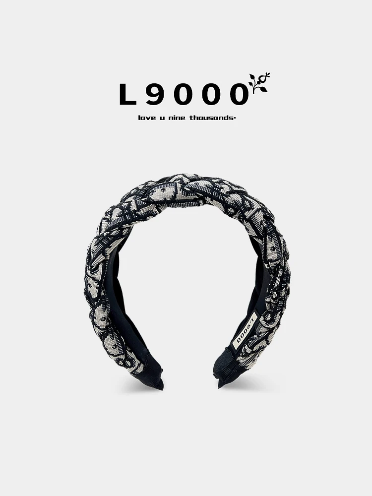 

Women's Summer Hairband L9000 Braided Design Wide Plaid Patterned Dandruff Cover up Sli Hair Clip Faionable Accory