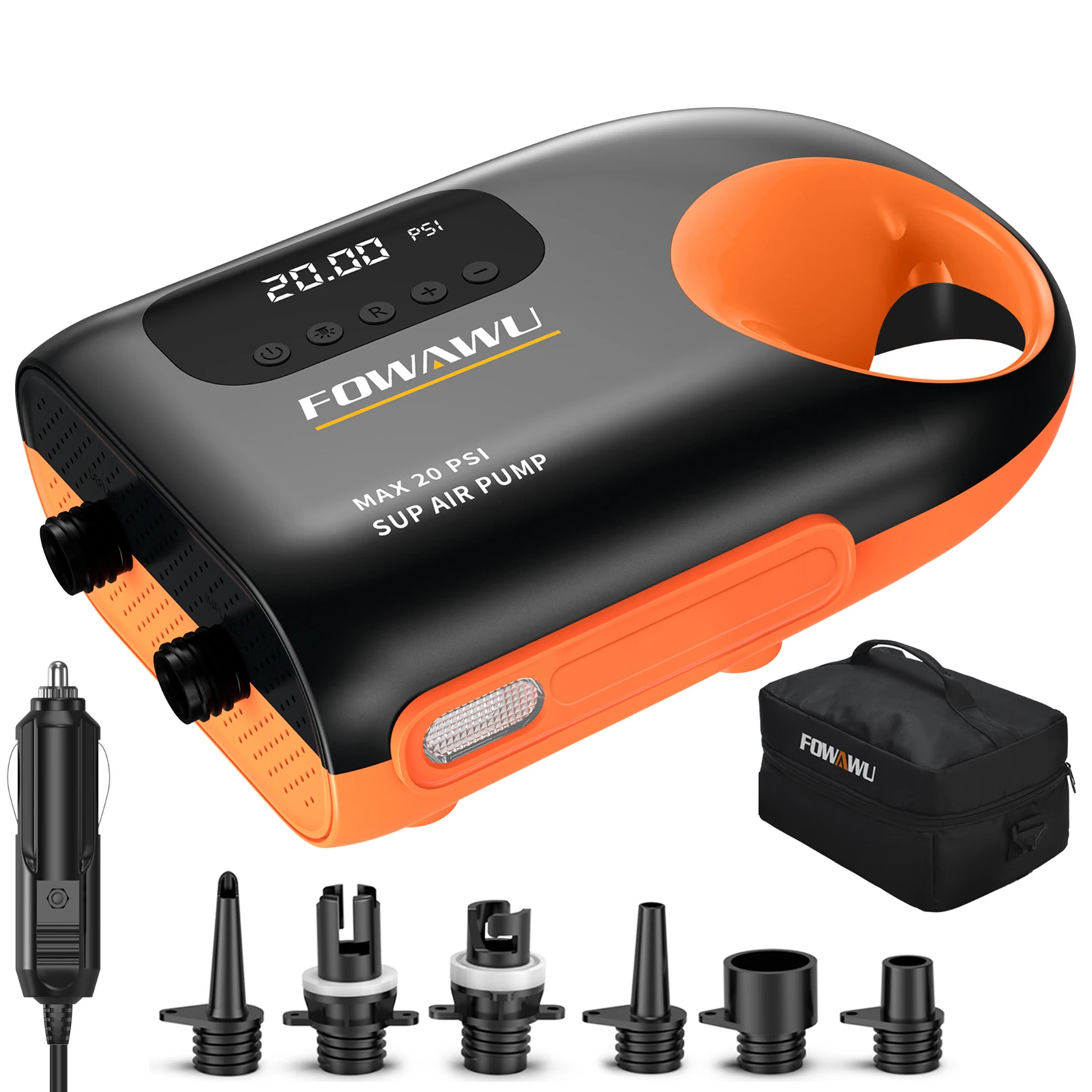 FOWAWU Paddleboard-Pumpe, Sup-Pumpe, elektrisch, DC 12 V, Auto-Anschluss, Paddle-Board-Pumpe,