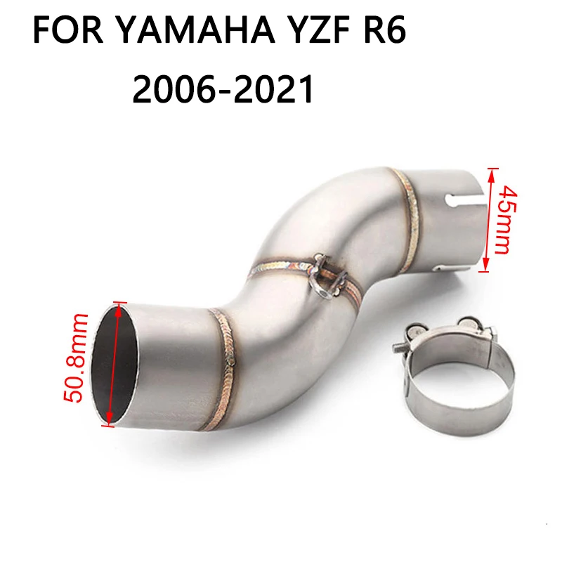 R6 link pipe Exhaust link middle Pipe For Yamaha YZF R6 Connector Motorcycle exhaust mid pipe  1998- 2017 2018 2019 years