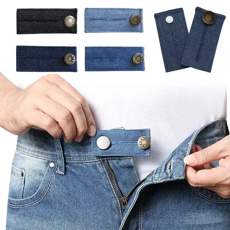 Waist Extenders 4pcs Set Denim Jeans Waistband Expanders For Men Women Pregnancy Trousers Pants Skirt Button Adjuster Clothing A