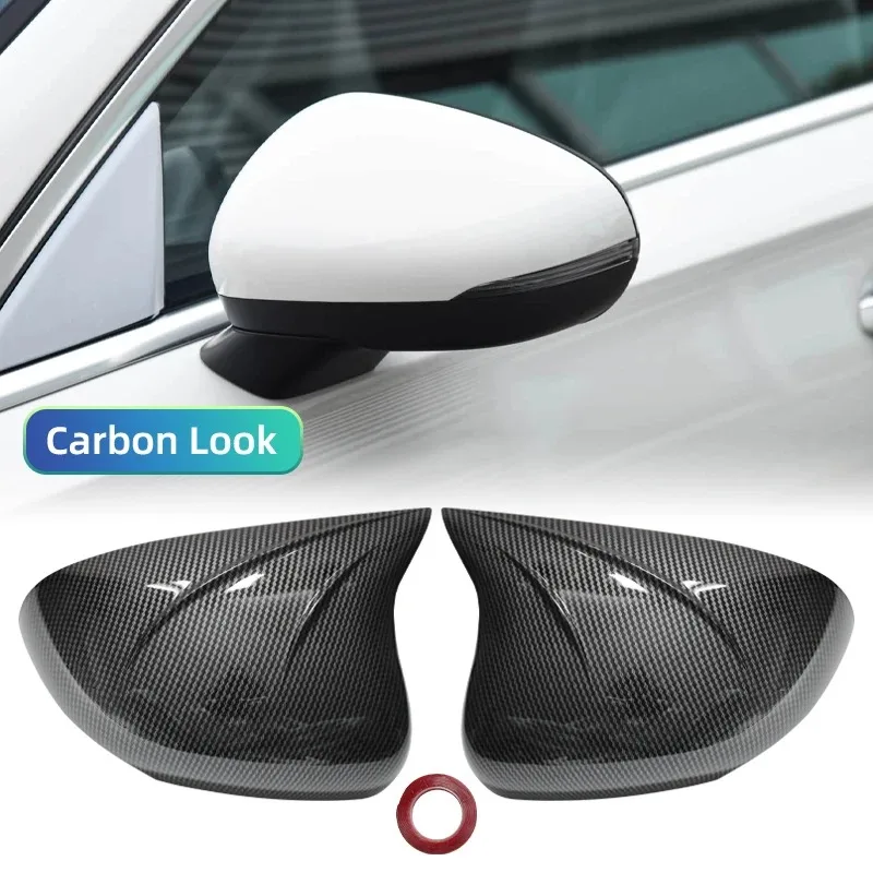 

For Mercedes A-Class A180 2019-2025 Carbon Fiber Look Side Mirror Cover ABS Carbon Fiber Look Car Exterior Accessories