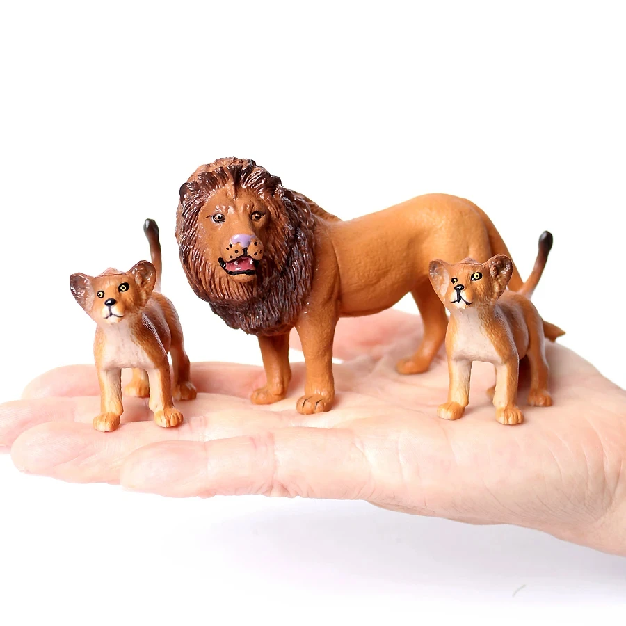ライオンフィギュア 動物置物 プラスチックおもちゃ 1/60 スケール