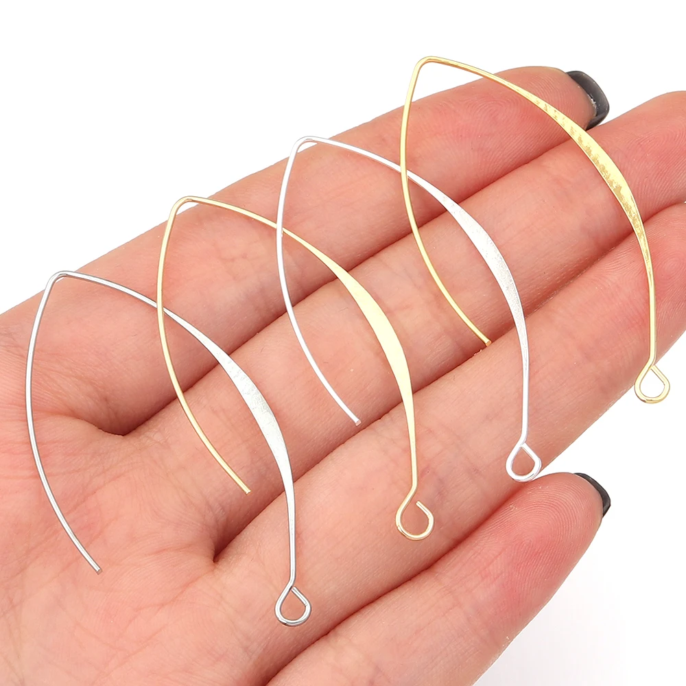 10/20 piezas pendientes de cobre francés en forma de V, gancho para pendientes de Color dorado para pendientes de moda DIY, accesorios para hacer joyas