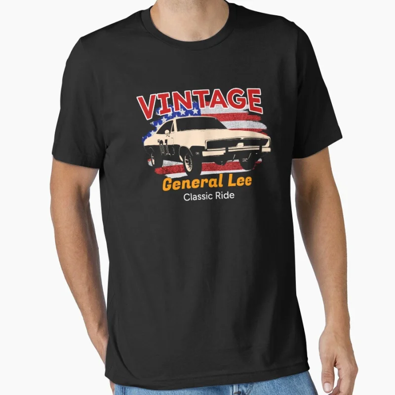

General Lee 01 80s vintage tv show Dukes Of Hazzard printed t shirt for men large size tops S-6xl