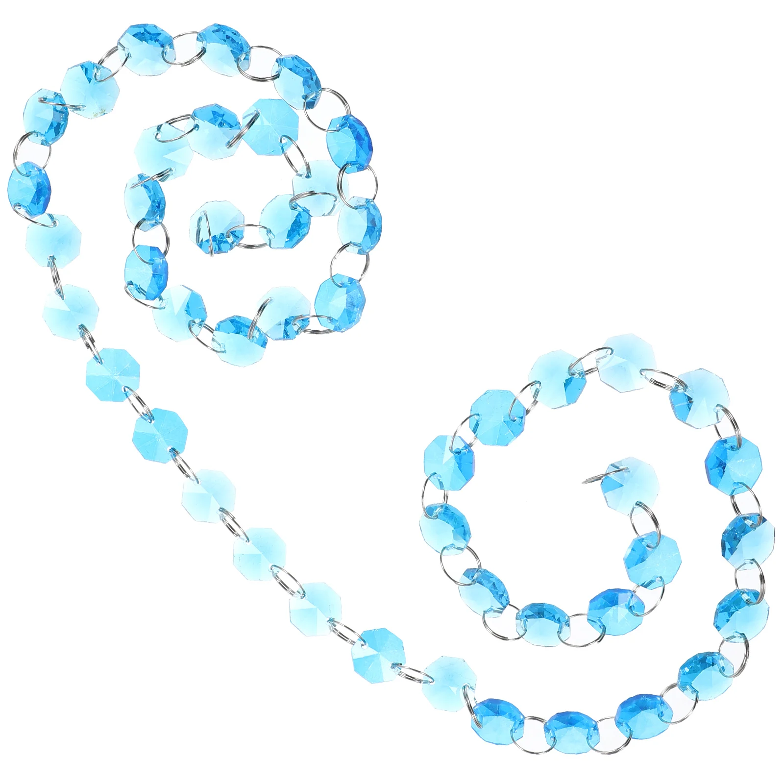 

Octagonal Bead Curtain 14mm Glass Strands Lake Blue Beads Chain Decoration Door Curtains Chandelier Accessories Adjustable