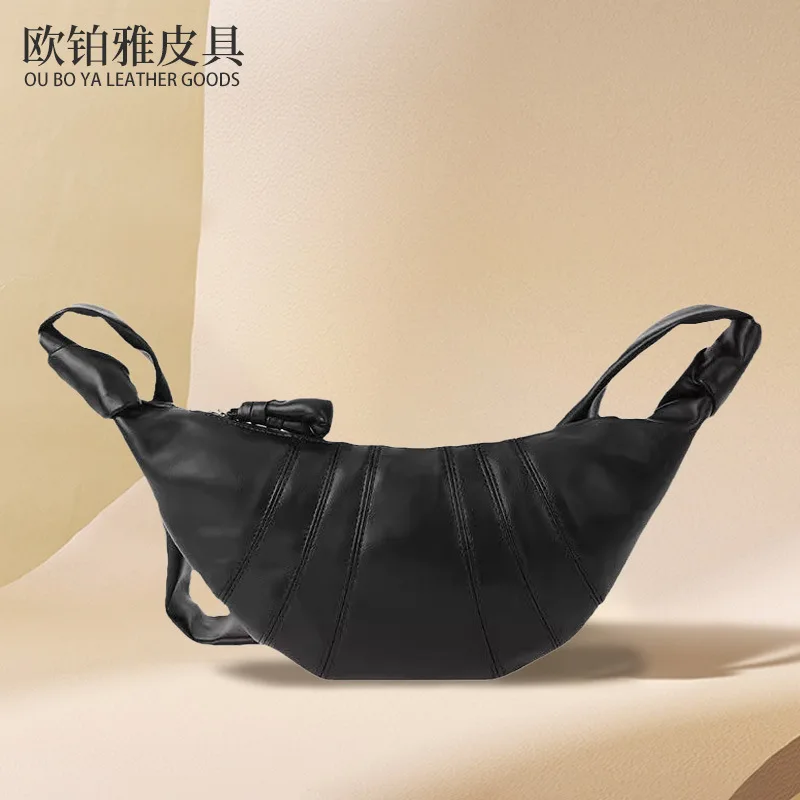 

Retro fashion niche Korean version crossbody bag, large capacity, can sing horn shoulder bag, casual versatile moon bag
