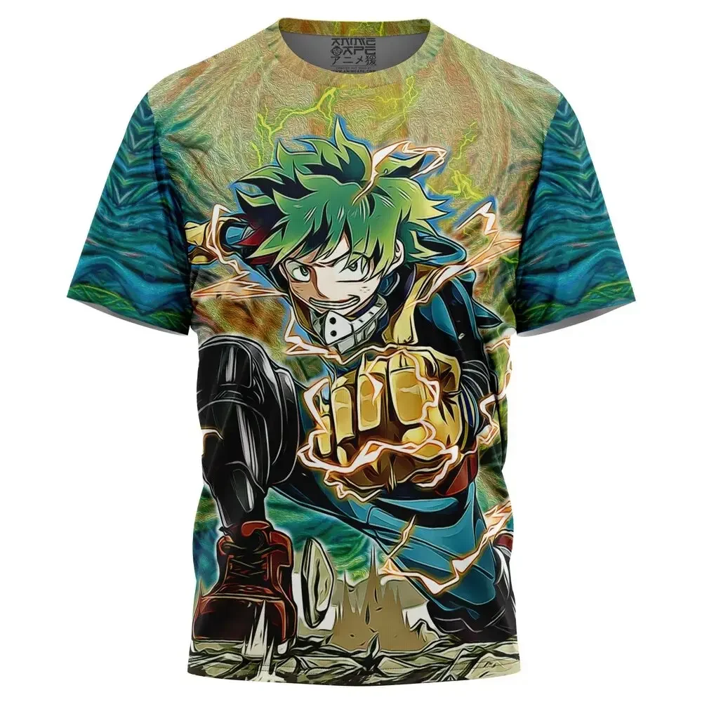 2024 Summer 3D Printing My Hero Academy Anime T-Shirt Street Casual Large Sports Top Unisex