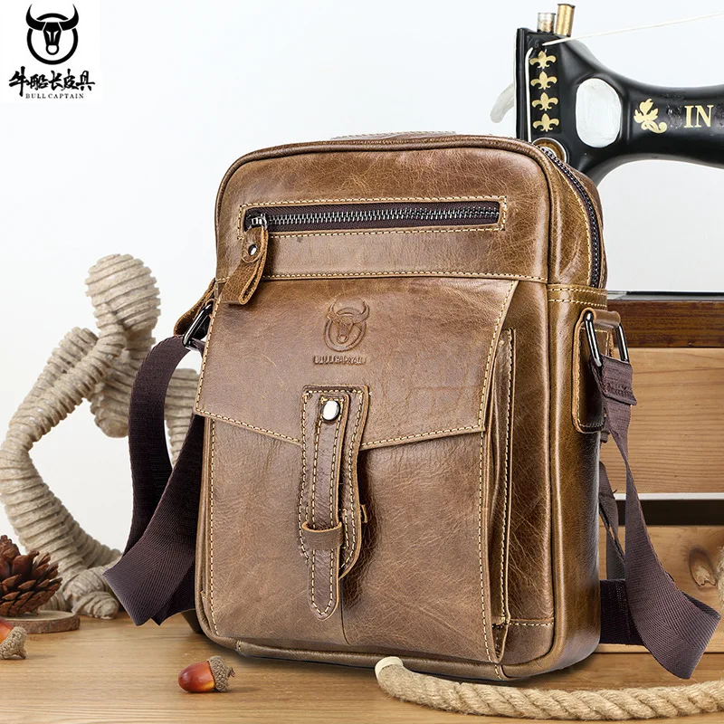 

Мужская кожаная сумка через плечо из натуральной кожи, верхний слой из воловьей кожи, большая вместимость, деловой модный модный портфель, модный