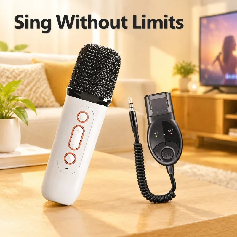 Mic Speaker Integrated Microphone Wireless Bluetooth Karaoke Mic for Smartphone Home Entertainment Handheld Singing Device