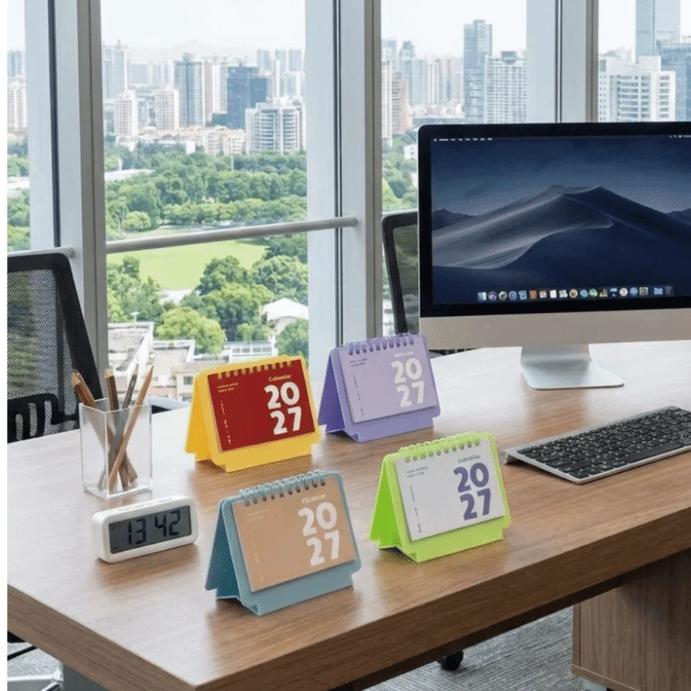 Table Planner Spiral Binding 2027 Mini Desk Calendar Coil Calendar Portable Desktop Calendar Creative Pocket Calendar Planner