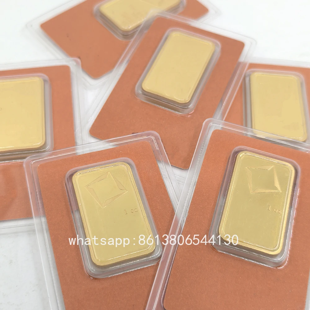 

Лидер продаж, оранжевый швейцарский позолоченный брусок - немагнитное медное ремесло с серийным номером, оранжевая упаковка, коллекция украшений для дома