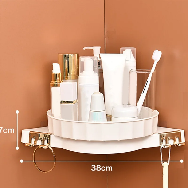 

1 Pack Corner Shower 360° Rotating Bathroom Organizer And Storage Shelves, No Drilling Turntable Organizer For Bathroom, Durable