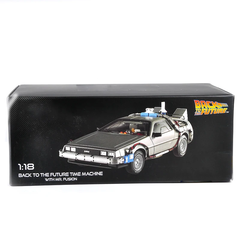 1/18 Scale Alloy Car Diecast Model Part 3 Time Machine DeLorean Vehicle Metal Toy Welly Back To The Future F Kid Children Gifts