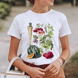 Vintage Vegetable Garden Tshirt Organic CottageCore T Shirt Boho Graphic Foodie Gardener Vegetarian Gift Harajuku Women Clothes