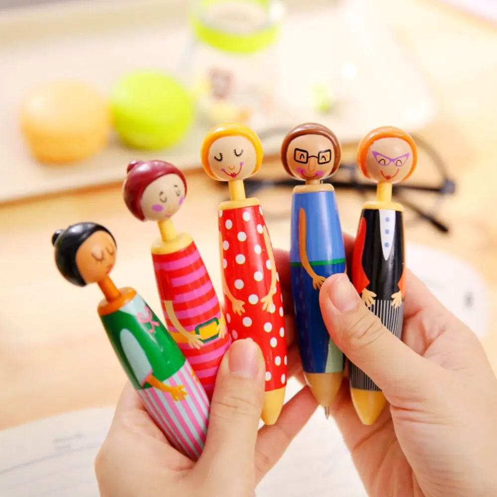 

5Pcs/bag New Plastic Ballpoint Pen Stationery Cartoon Neutral Pen Gift School Office Supplies Doll Pen
