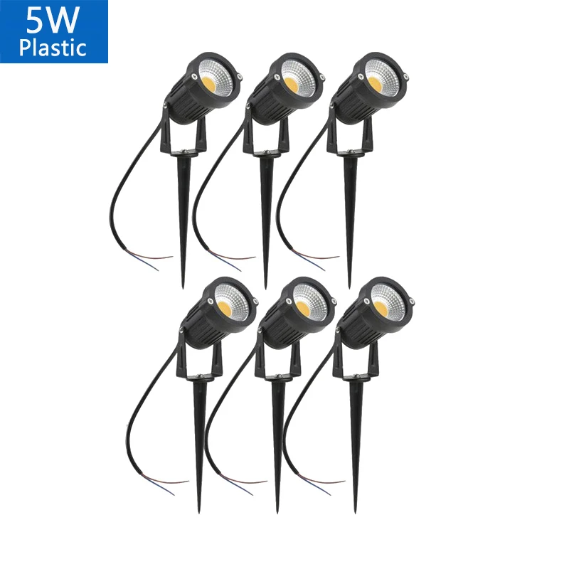 4-10PCS Outdoor Waterprof LED Garden Lights Lawn Lamp 220V110V12V24V 5W Landscape Spike Bulb Garden Path Lawn Lamp Spotlights