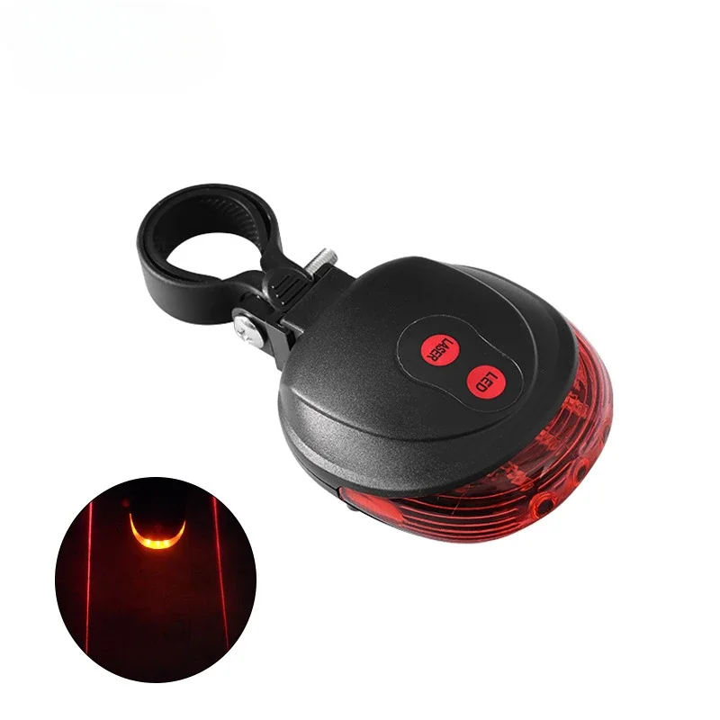 Mountain Bike Circular Laser Tail Light LED Bicycle Warning Light Night Riding Light Cycling Equipment Bicycle Accessories