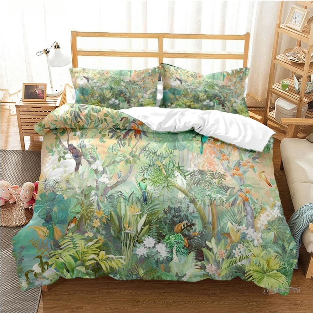

For Tropical Leaf Fashon Duve All Season Duvet Cover Comforter Bedding Set Soft Quilt Cover and Pillowcases Single/Double/Queen/