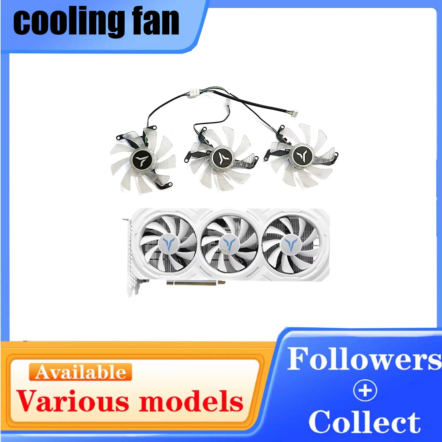 DIY white LED replacement fan 85MM 4PIN suitable for Yeston GeForce RTX4060 8GB GAEA PLUS graphics card